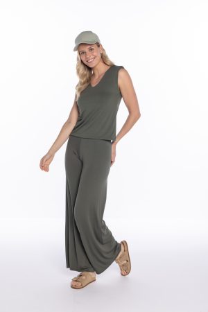 PANTALON VISCOSA ANCHO VERANO BUDDYBLUE KAKI 32