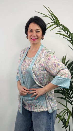 TOP CHAQUETA ESTAMPADA PACHWORK COTTON W U