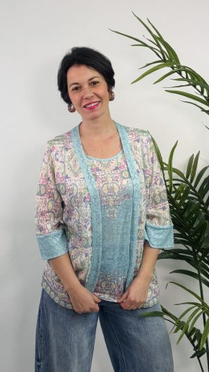 TOP CHAQUETA ESTAMPADA PACHWORK COTTON W U 49.99