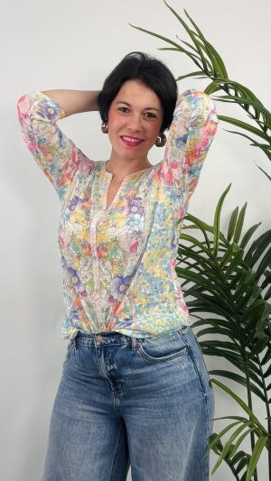 FALSA CAMISA ESTAMPADO FLORES PRIMAVERA COTTON W U 39.99