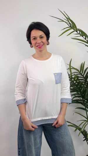 CAMISETA BOLSILLO RAYA CAMISERA COTTON W BLANCO 39.99