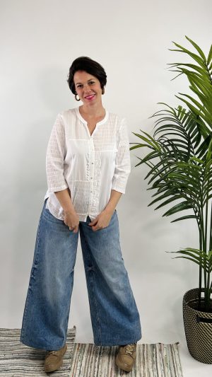 FALSA CAMISA PACHWORK COTTON W BLANCO 49.99