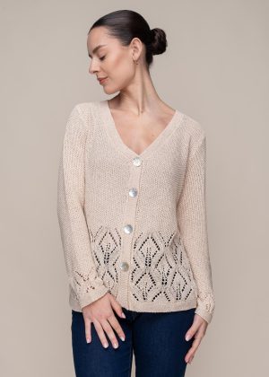 CHAQUETA DE PUNTO  PRIMAVERA ELVET BEIGE