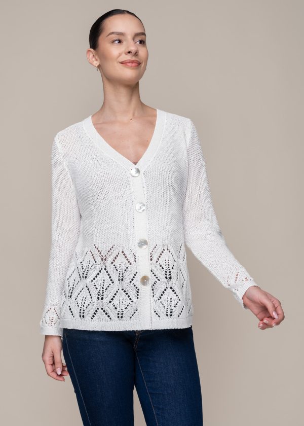 CHAQUETA DE PUNTO  PRIMAVERA ELVET BLANCO