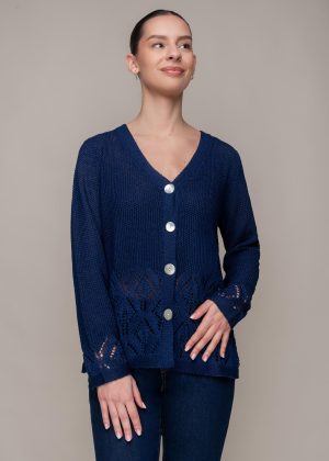 CHAQUETA DE PUNTO  PRIMAVERA ELVET MARINO