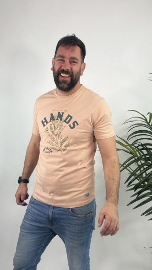 CAMISETA PINTADO HOJAS FORESTAL ROSA 24.99