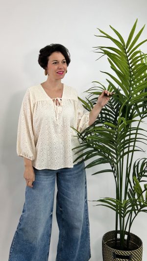 BLUSA M 3/4 LAZO FARUK CRUDO