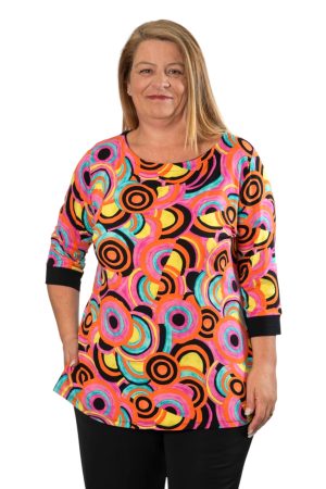 CAMISETA CIRCULOS COLORIDA TALLA GRANDE ISABEL G U