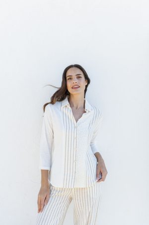CAMISA MEZCLA RAYA DIPLOMATICA NICTE NICTE BEIGE