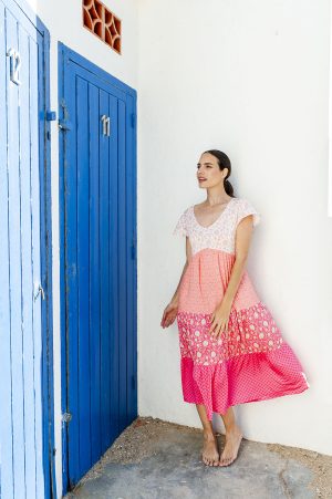 VESTIDO FRANJAS EPECIAL NICTE NICTE FUXIA