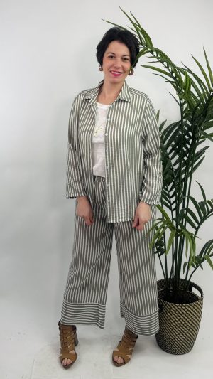 PANTALON RAYA ANCHO MODA PRIMAVERA PARA ELLAS U 33