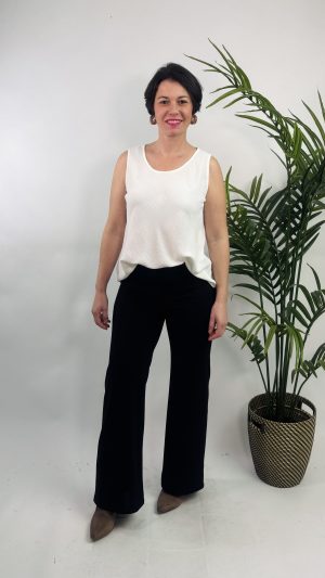 PANTALON ACHO VESTIR PARA ELLAS NEGRO