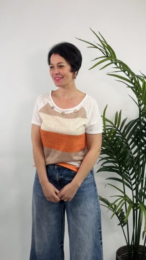 CAMISETA RAYAS BOTONES ROCIO U