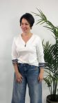 CAMISETA BOTONES Y PUÑO MARINERO STRATEGGA BLANCO