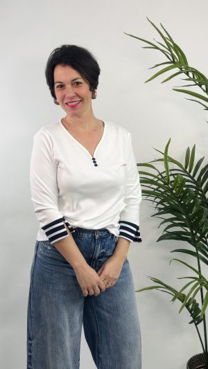 CAMISETA BOTONES Y PUÑO MARINERO STRATEGGA BLANCO 34.99