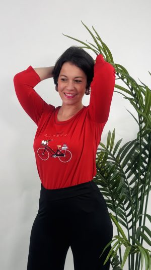 CAMISETA BICI + FLOR RELIEVE STRATEGGA ROJO 34.99