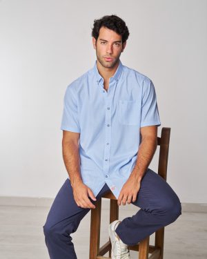 CAMISA CUADROS MANGA CORTA SURTRANSA AZUL