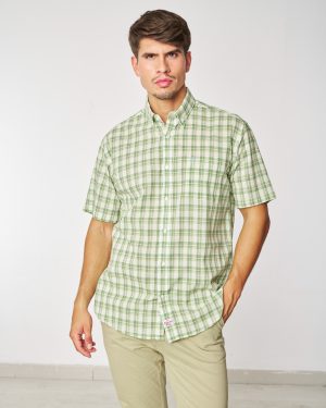 CAMISA CUADROS VERANO MANGA CORTA SURTRANSA VERDE