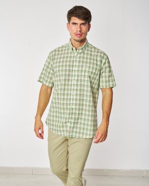 CAMISA CUADROS VERANO MANGA CORTA SURTRANSA VERDE 37.99