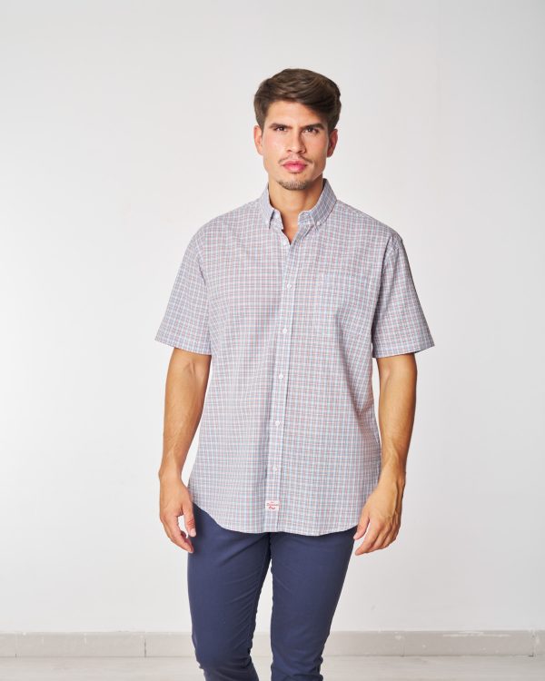 CAMISA CUADROS VERANO MANGA CORTA SURTRANSA AZUL