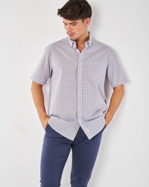 CAMISA CUADROS VERANO MANGA CORTA SURTRANSA AZUL 37.99